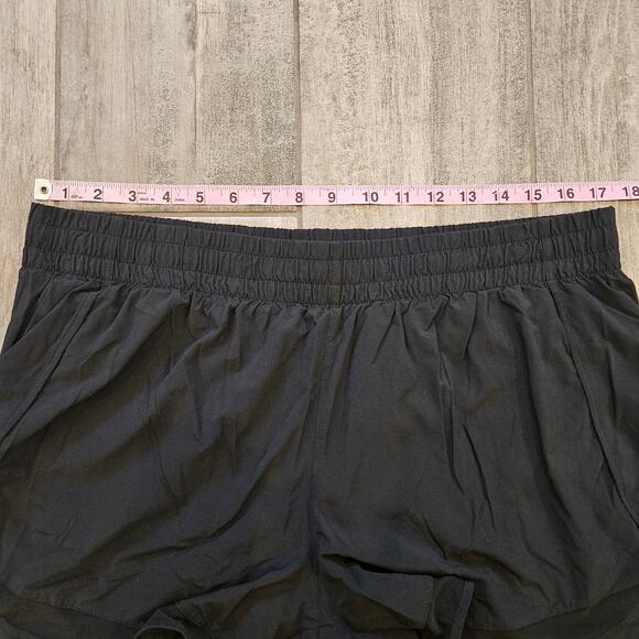 Athleta Mesh Racer Run Short 4” Women XL Black Built-In Liner Lightweight Active - Picture 5 of 15